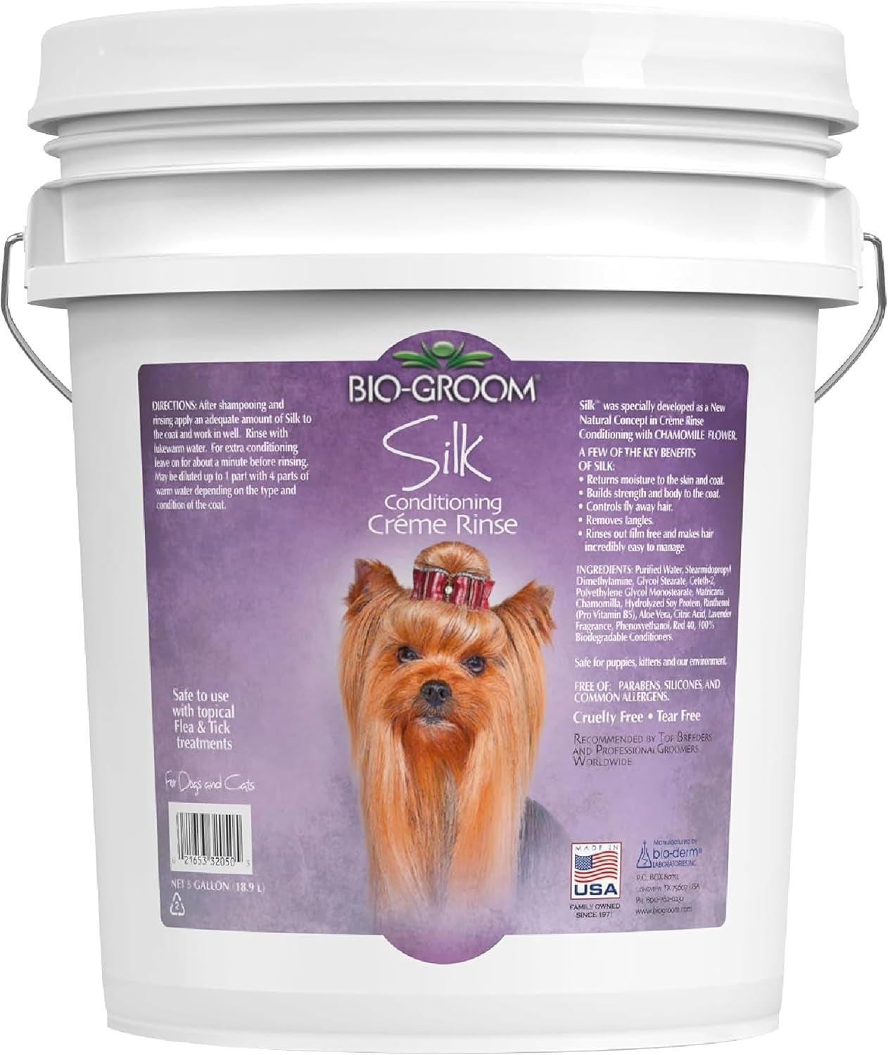 Silk Creme Rinse Dog Conditioner – Dog Bathing Supplies, Puppy Shampoo, Cat & Dog Grooming Supplies for Sensitive Skin, Cruelty-Free, Made in USA, Tearless Dog Products – 32 Fl Oz 1-Pack